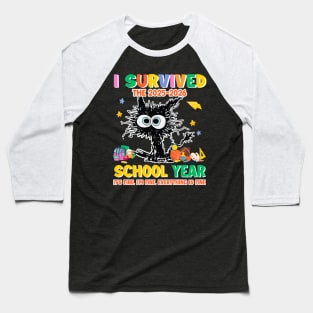 Funny Teacher I Survived Last Day of The School Year 2024 gift For Boy girl Kids Baseball T-Shirt